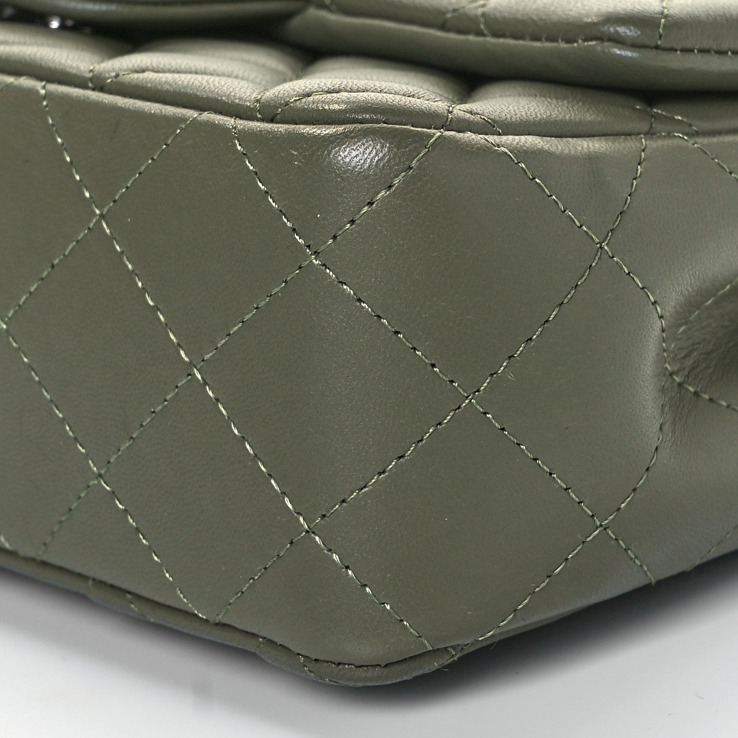 Chanel Lambskin Quilted Mini Rectangular Flap Green 9 of 9