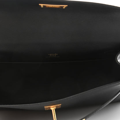 Hermes Swift Kelly Pochette Clutch Black 5 of 9