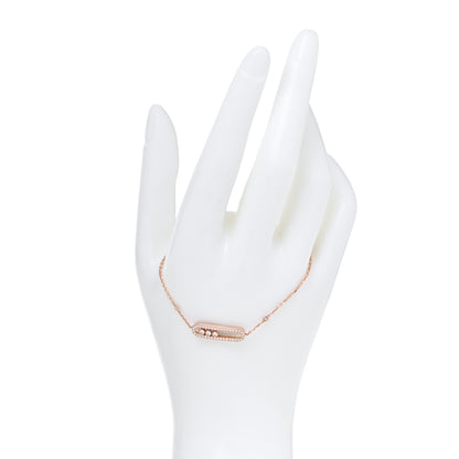 Messika 18K Rose Gold Diamond Pave Baby Move Classic Bracelet 2 of 8