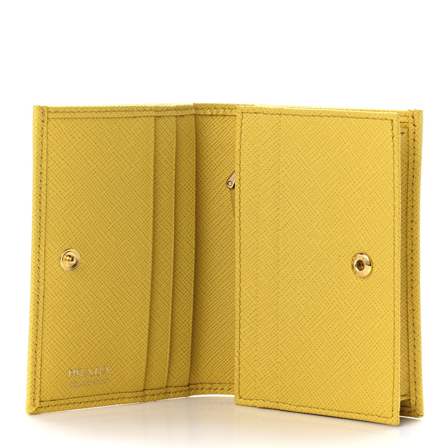 Prada Saffiano Small Wallet Sunny Yellow 5 of 11