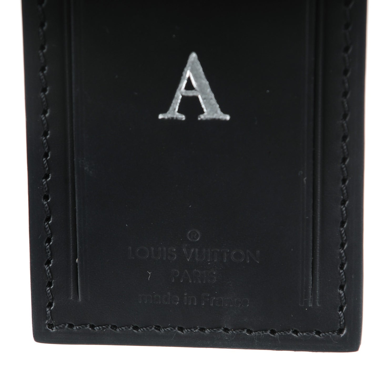 Calfskin Luggage Tag Black