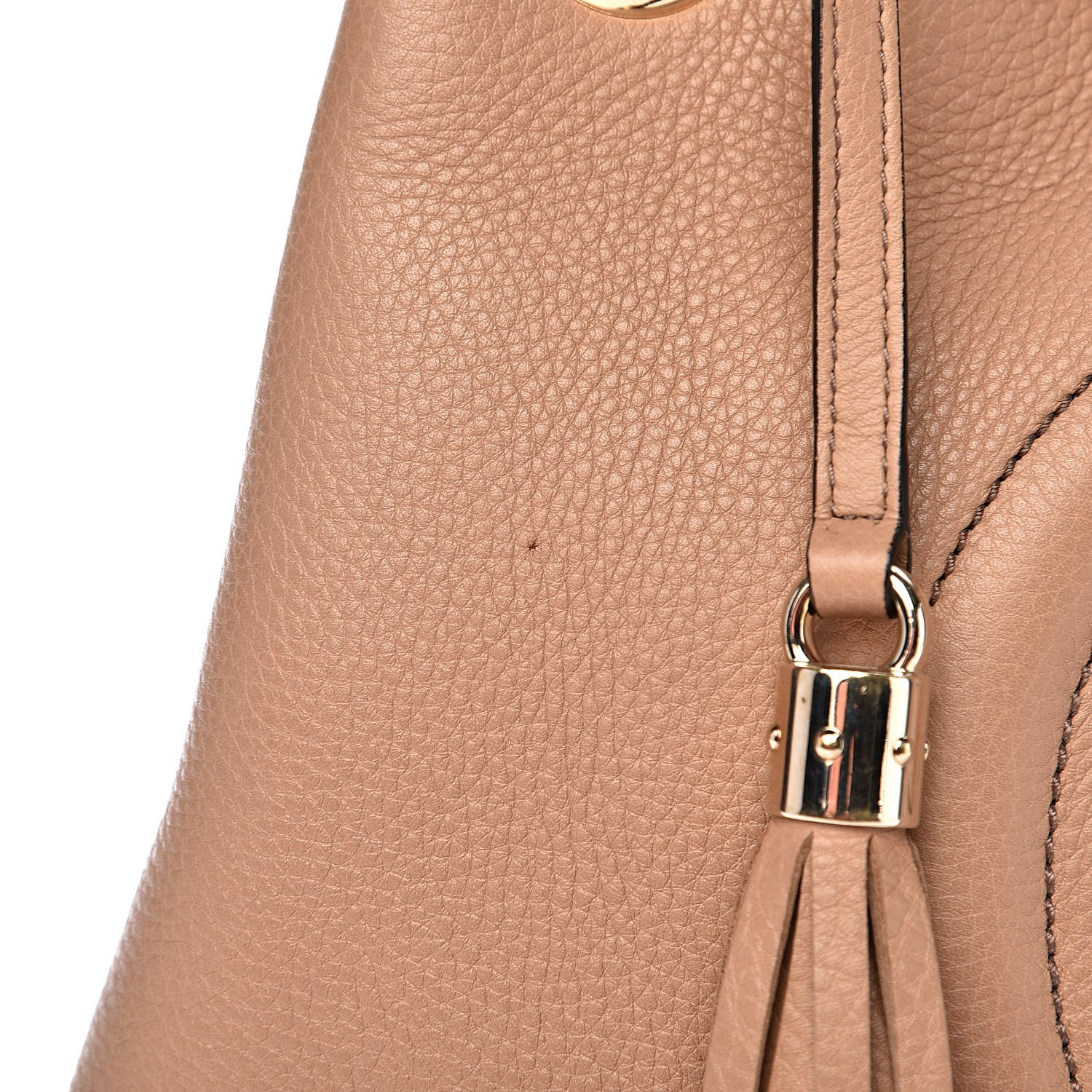 Gucci Pebbled Calfskin Medium Soho Chain Shoulder Bag Rose Beige 13 of 17