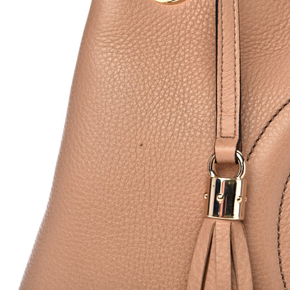 Gucci Pebbled Calfskin Medium Soho Chain Shoulder Bag Rose Beige 13 of 17