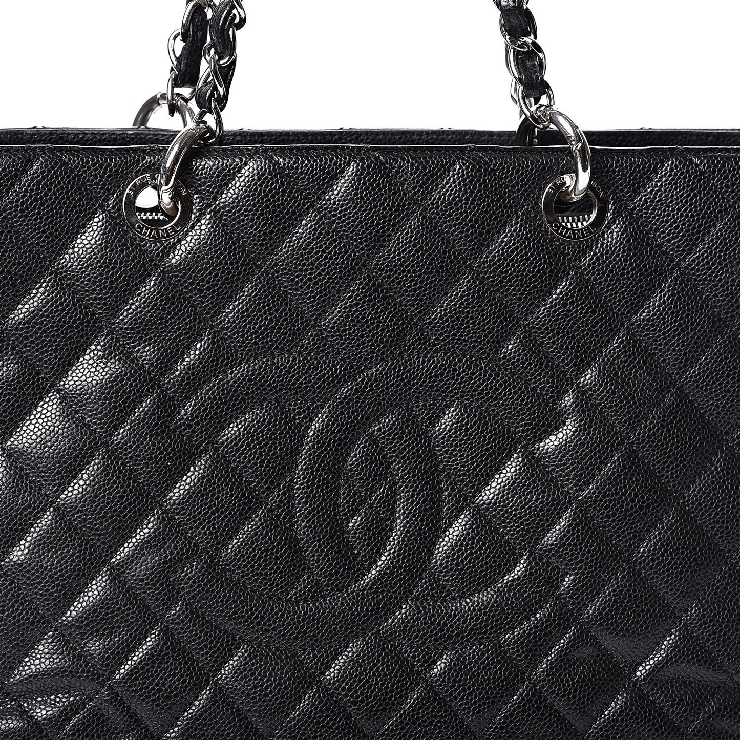 Caviar Quilted Grand Shopping Tote GST Black
