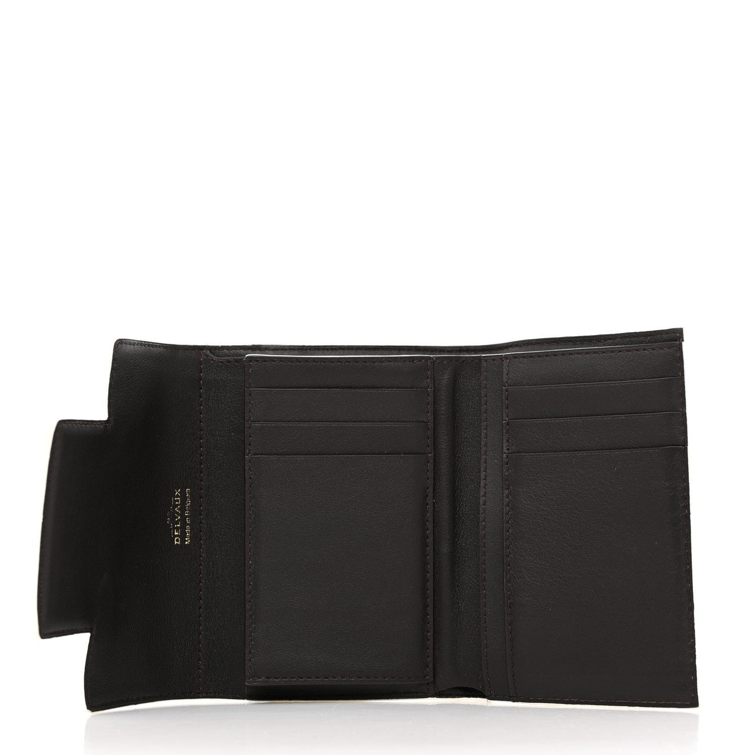 Delvaux Calfskin Madam Tri-Fold Wallet Dark Brown 6 of 7