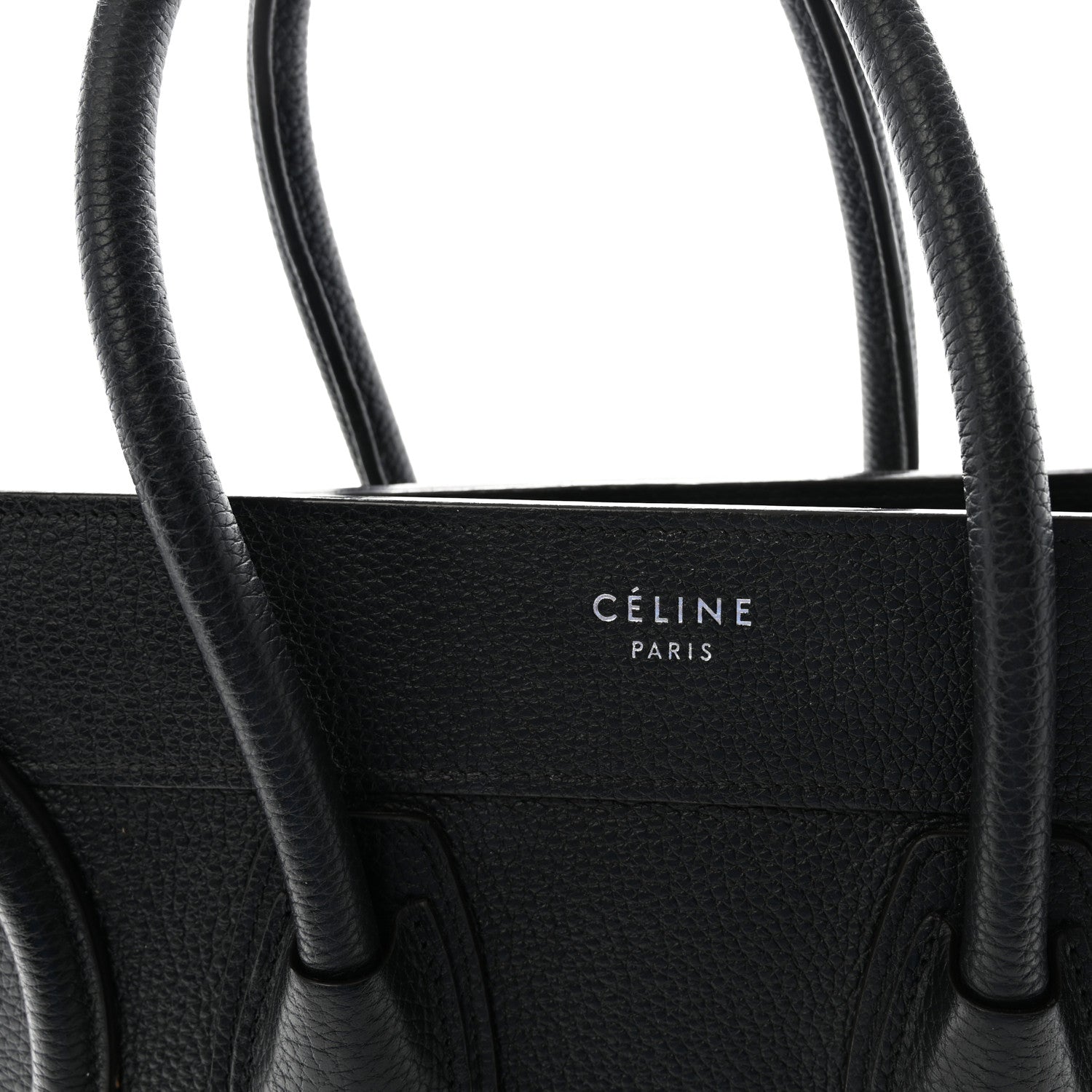 Celine Drummed Calfskin Micro Luggage Black 7 of 9