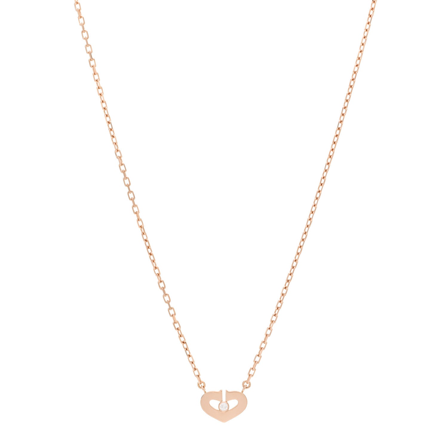 Cartier 18K Pink Gold Diamond XS Hearts and Symbols Necklace 1 of 3