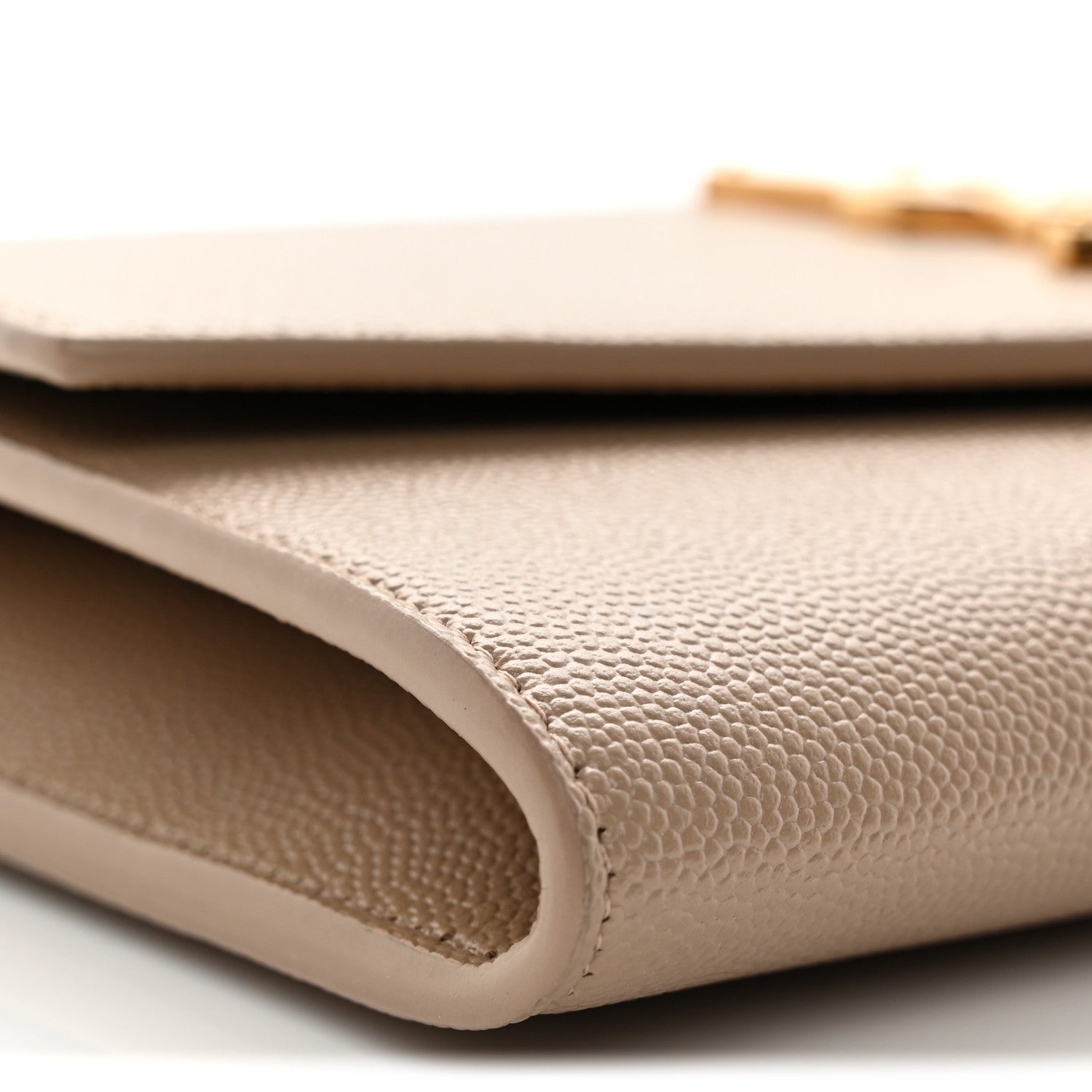 Saint Laurent Grain De Poudre Monogram Uptown Chain Wallet Dark Beige 10 of 14