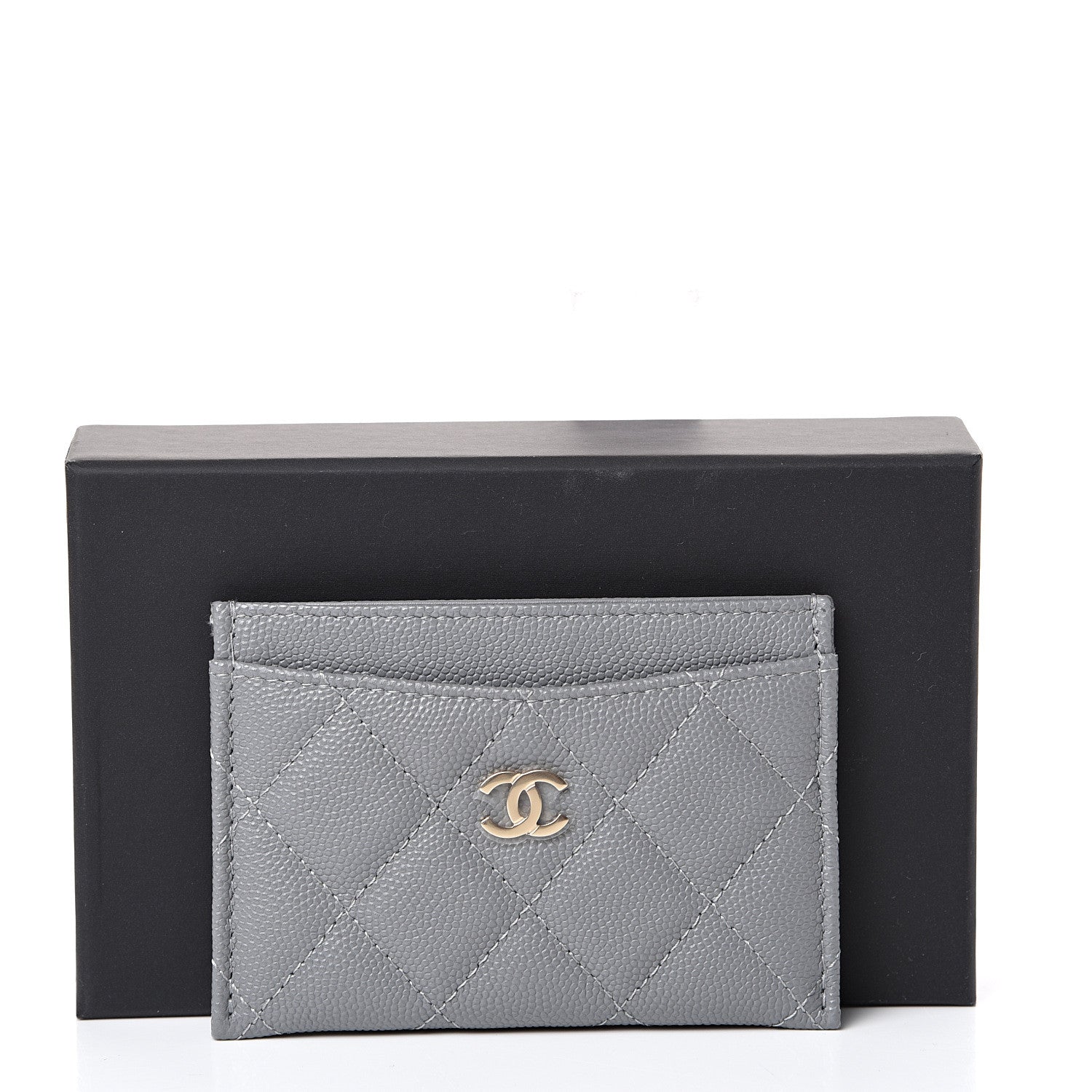 Chanel Caviar Quilted Card Holder Grey 8 of 8