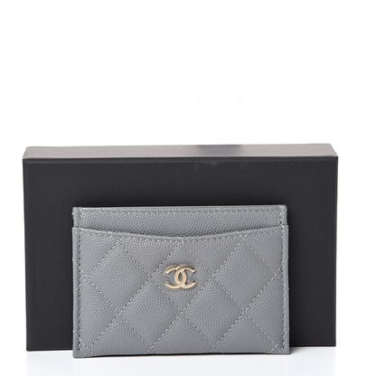 Chanel Caviar Quilted Card Holder Grey 8 of 8