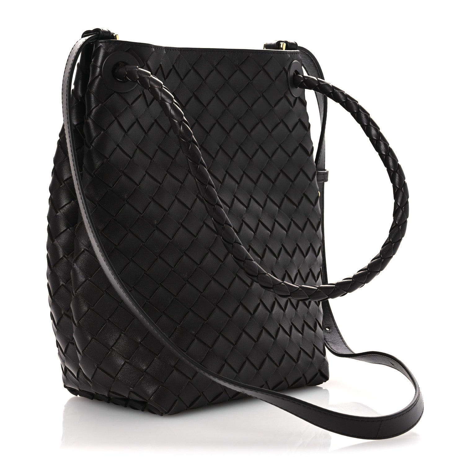 Bottega Veneta Nappa Intrecciato Small Andiamo Bucket Bag Fondant 3 of 10