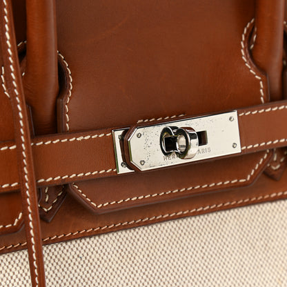 Hermes Toile Barenia Birkin 30 Fauve 16 of 26