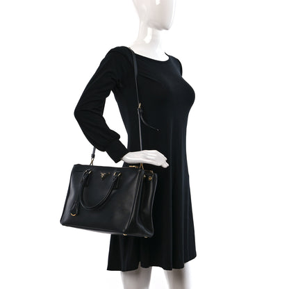 Prada Saffiano Medium Galleria Double Zip Tote Black 2 of 8
