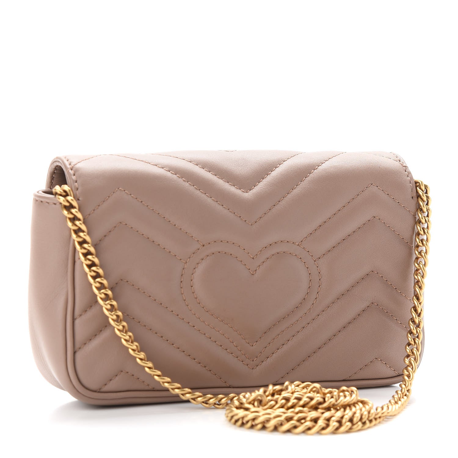 Gucci Calfskin Matelasse Super Mini GG Marmont Shoulder Bag Porcelain Rose 3 of 9