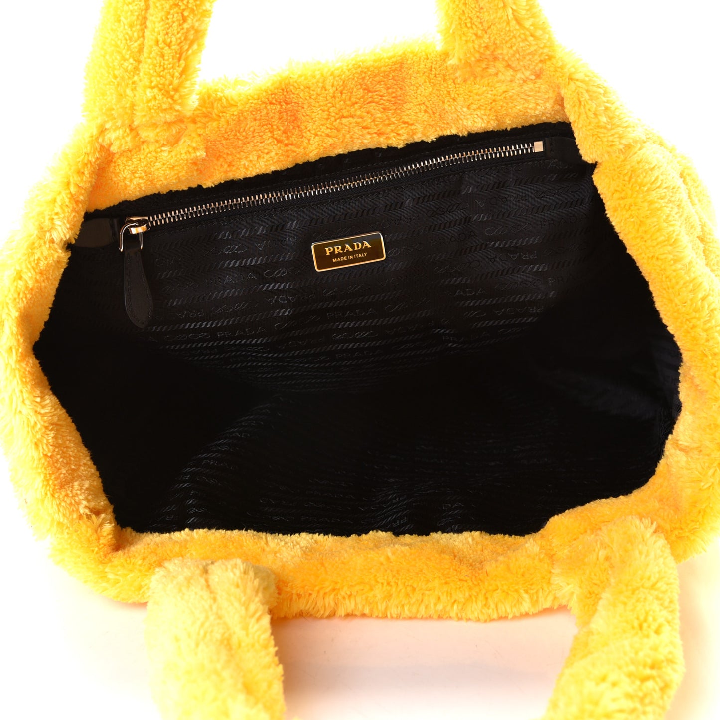 Terry Cloth Tote Bag Giallo Black