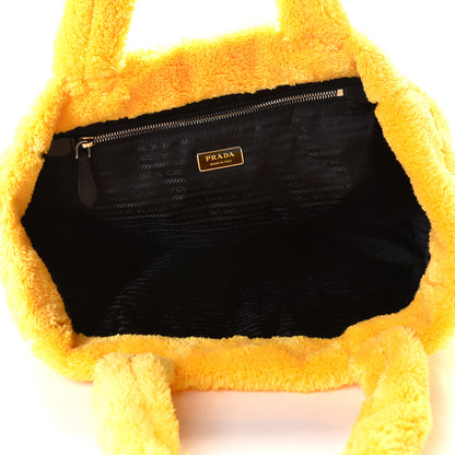 Prada Terry Cloth Tote Bag Giallo Black 5 of 5