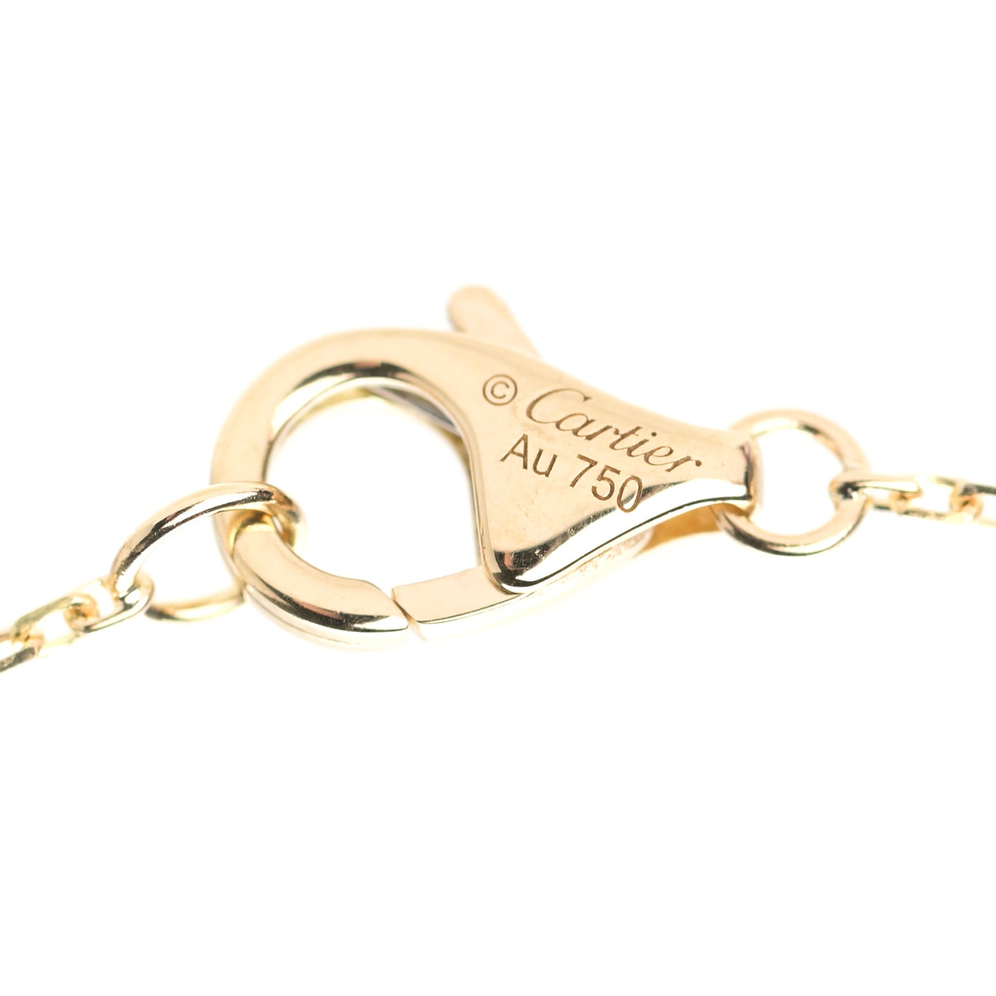 18K Yellow Gold Diamond Mother of Pearl XS Amulette de Cartier Pendant Necklace