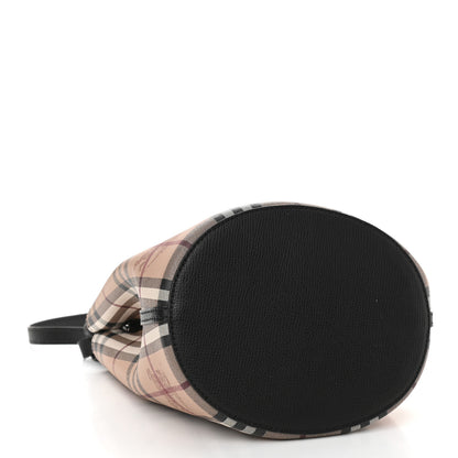 Burberry Haymarket Check Colours Small Lorne Bucket Crossbody Black 4 of 8