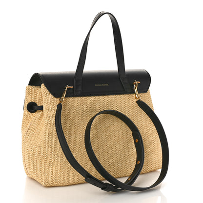 Mansur Gavriel Raffia Calfskin Lady Bag Natural Black 3 of 8