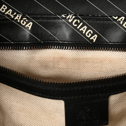 Gucci X BALENCIAGA Calfskin Matelasse Logo Print Small GG Marmont Shoulder Bag Black 13 of 14