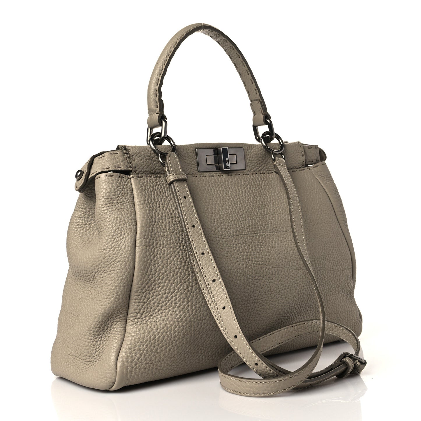 Cuoio Romano Selleria Medium Peekaboo Iconic Satchel Pietra Nocciola