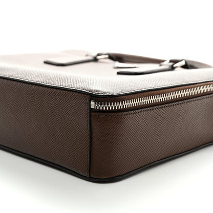 Prada Saffiano Travel Briefcase Cacao 9 of 10