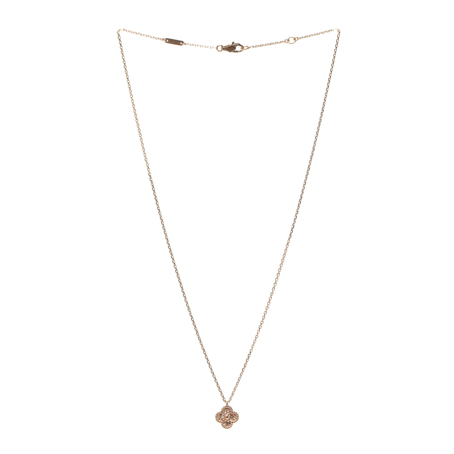 Van Cleef & Arpels 18K Rose Gold Sweet Alhambra Pendant Necklace 3 of 8