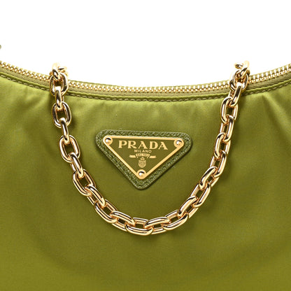 Prada Re-Nylon Saffiano Demi-lune Shoulder Bag Edera 8 of 10