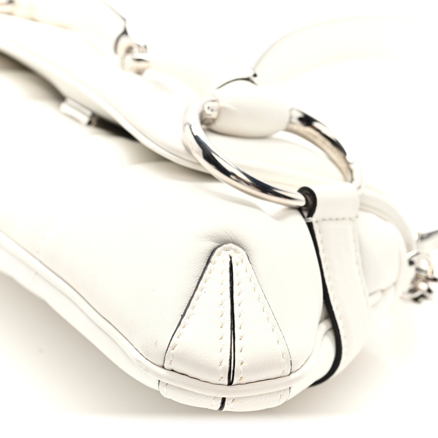 Nappa Vertical Matelasse Small Maxi Horsebit Chain Shoulder Bag Great White