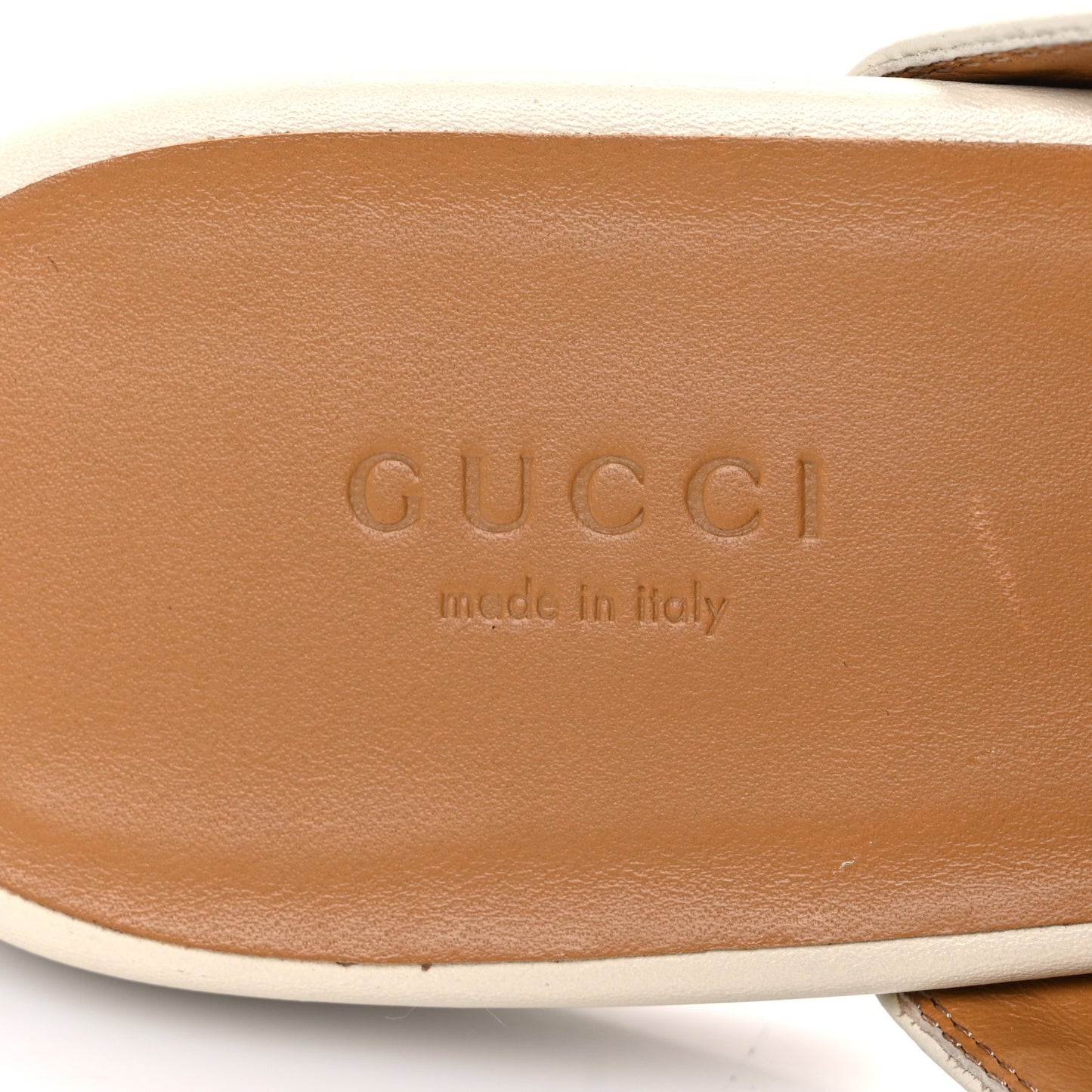 Glamour Calfskin Guccissima Womens Princetown Slippers 39.5 Mystic White