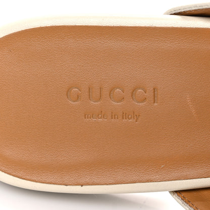 Gucci Glamour Calfskin Guccissima Womens Princetown Slippers 39.5 Mystic White 9 of 11