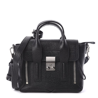 3.1 Phillip Lim 3.1 Textured Calfskin Mini Pashli Satchel Black 1 of 9