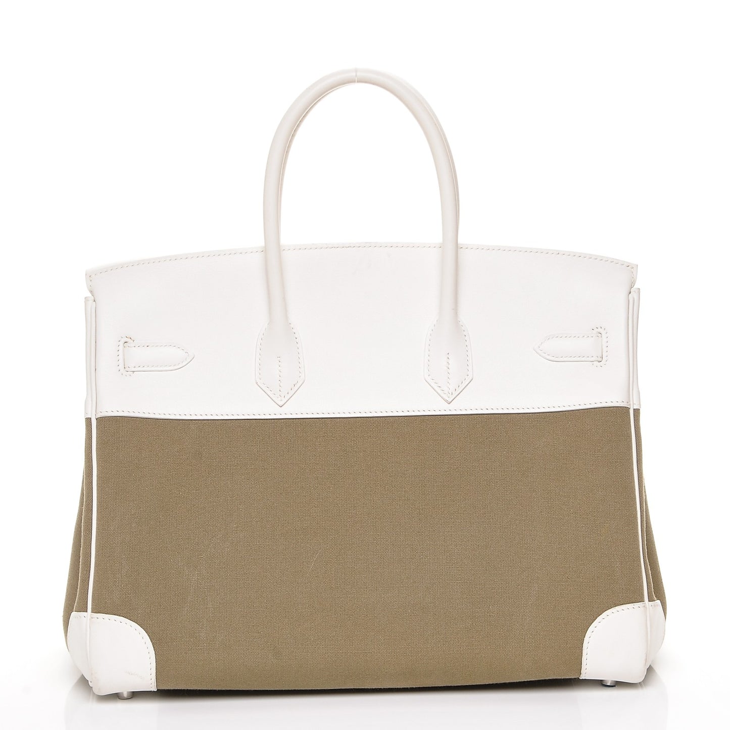 Swift Toile Birkin 35 Blanc Vert Miliatire