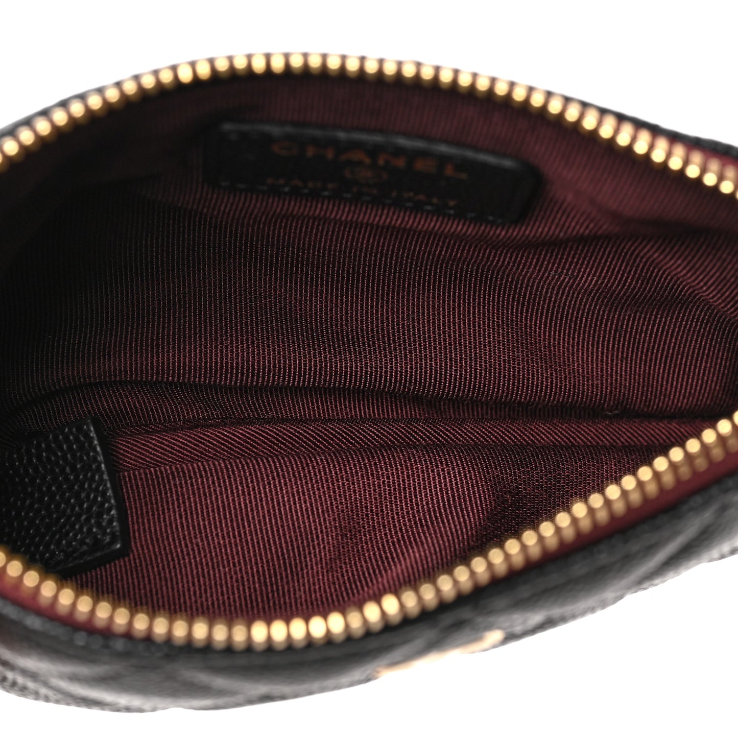Caviar Quilted Small Cosmetic Case Black