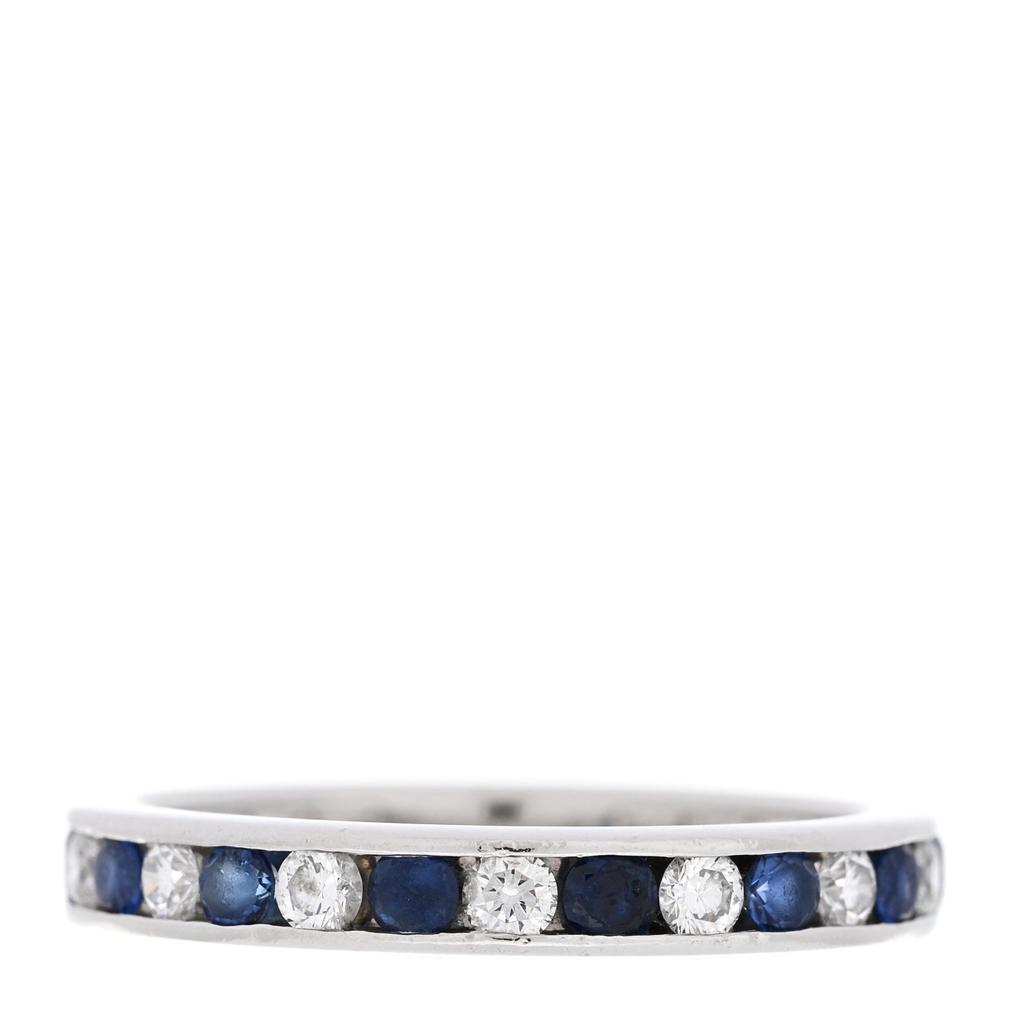 Platinum Diamond Blue Sapphire Eternity Band Ring 54 6.75