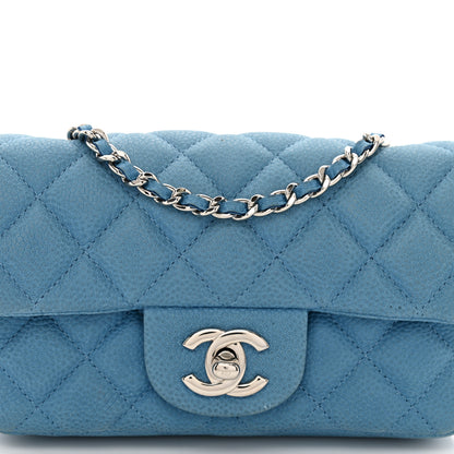 Chanel Iridescent Caviar Quilted Extra Mini Flap Light Blue 5 of 10