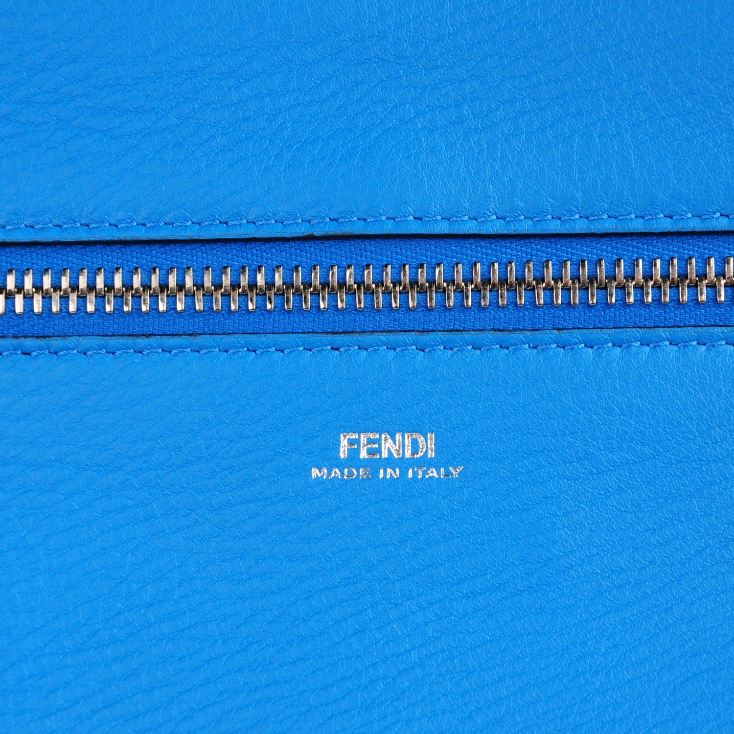 Fendi Vitello Baltico Dolce DotCom Satchel Black Blue Royal 6 of 8