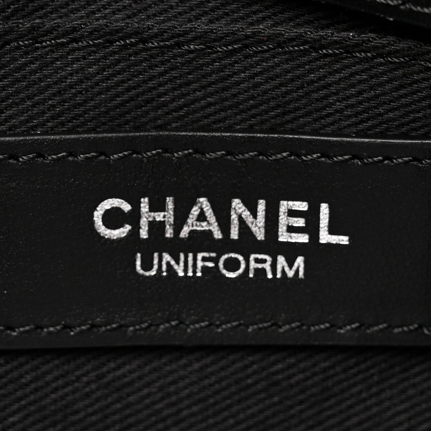Calfskin Quilted CC Uniform Flap Belt Bag Black