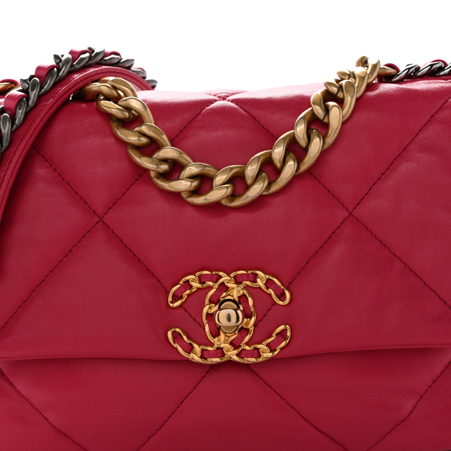 Chanel Goatskin Quilted Medium Chanel 19 Flap Pink 8 of 10