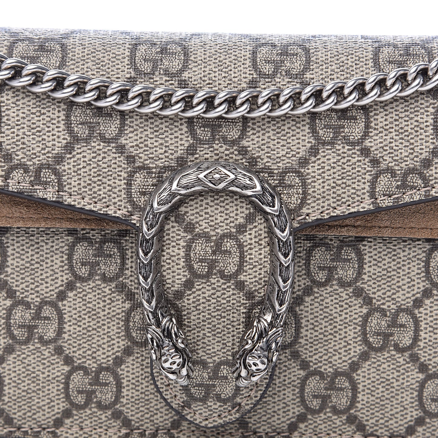 GG Supreme Monogram Super Mini Dionysus Shoulder Bag Taupe