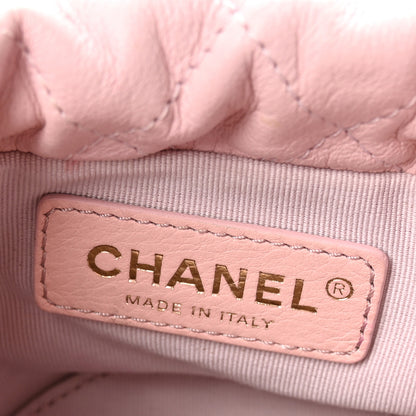 Chanel Calfskin Quilted Pearl Mini About Pearls Drawstring Bucket Light Pink 6 of 10