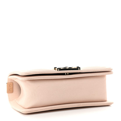 Chanel Caviar Chevron Quilted Small Boy Flap Light Pink 4 of 11