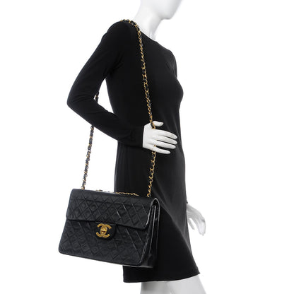 Chanel Lambskin Quilted XL Jumbo Single Flap Black 3 of 13