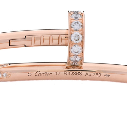 Cartier 18K Pink Gold Diamond Juste Un Clou Bracelet 17 3 of 4