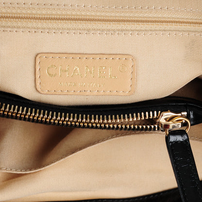 Chanel Calfskin Quilted In The Mix Shopping Tote Beige Black 7 of 8