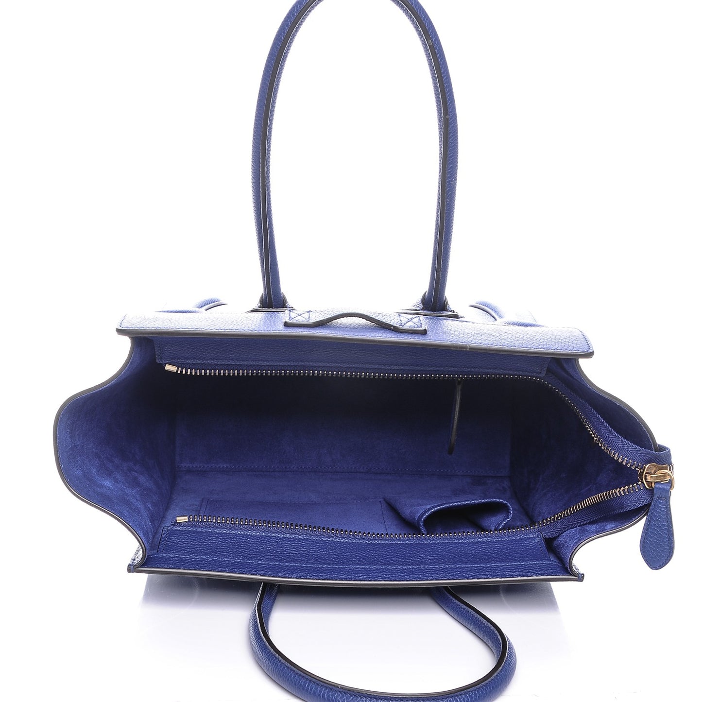 Drummed Calfskin Micro Luggage Indigo