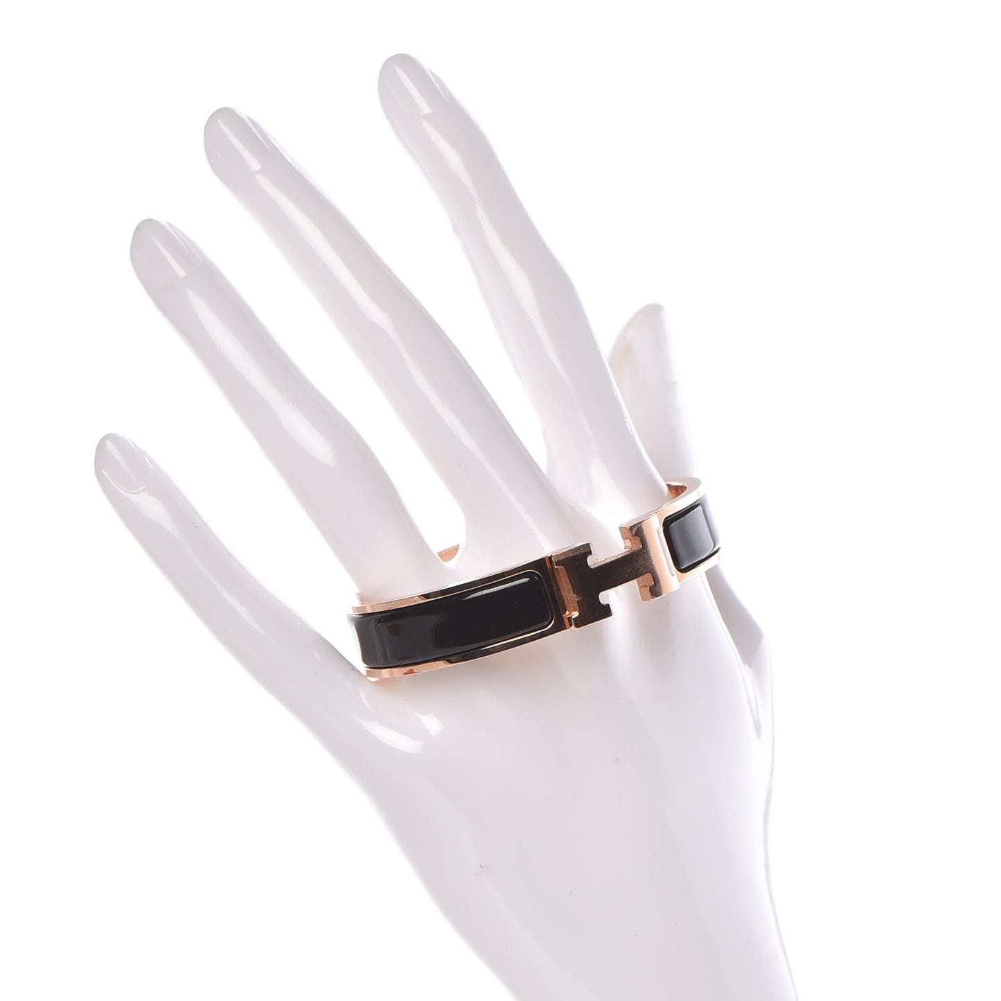 Enamel Narrow Clic Clac H Bracelet PM Black