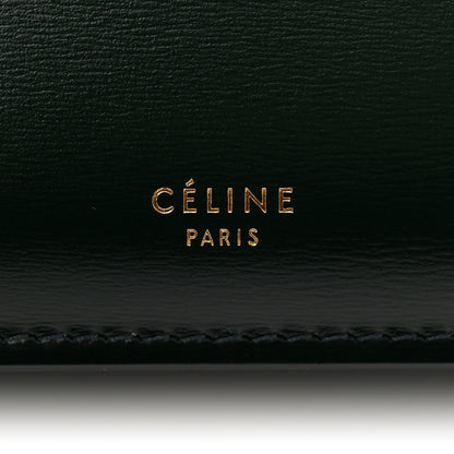 Celine Patina Box Calfskin Medium Clasp Bag Dark Green 6 of 10