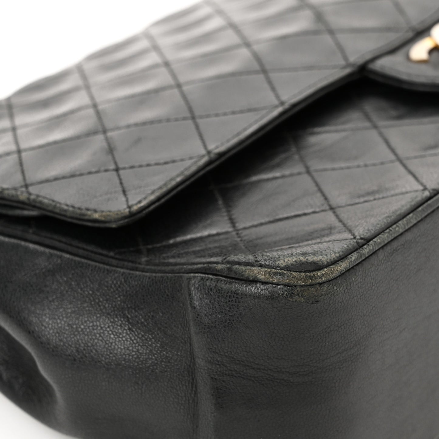 Lambskin Quilted Medium Bijoux Chain Double Flap Black