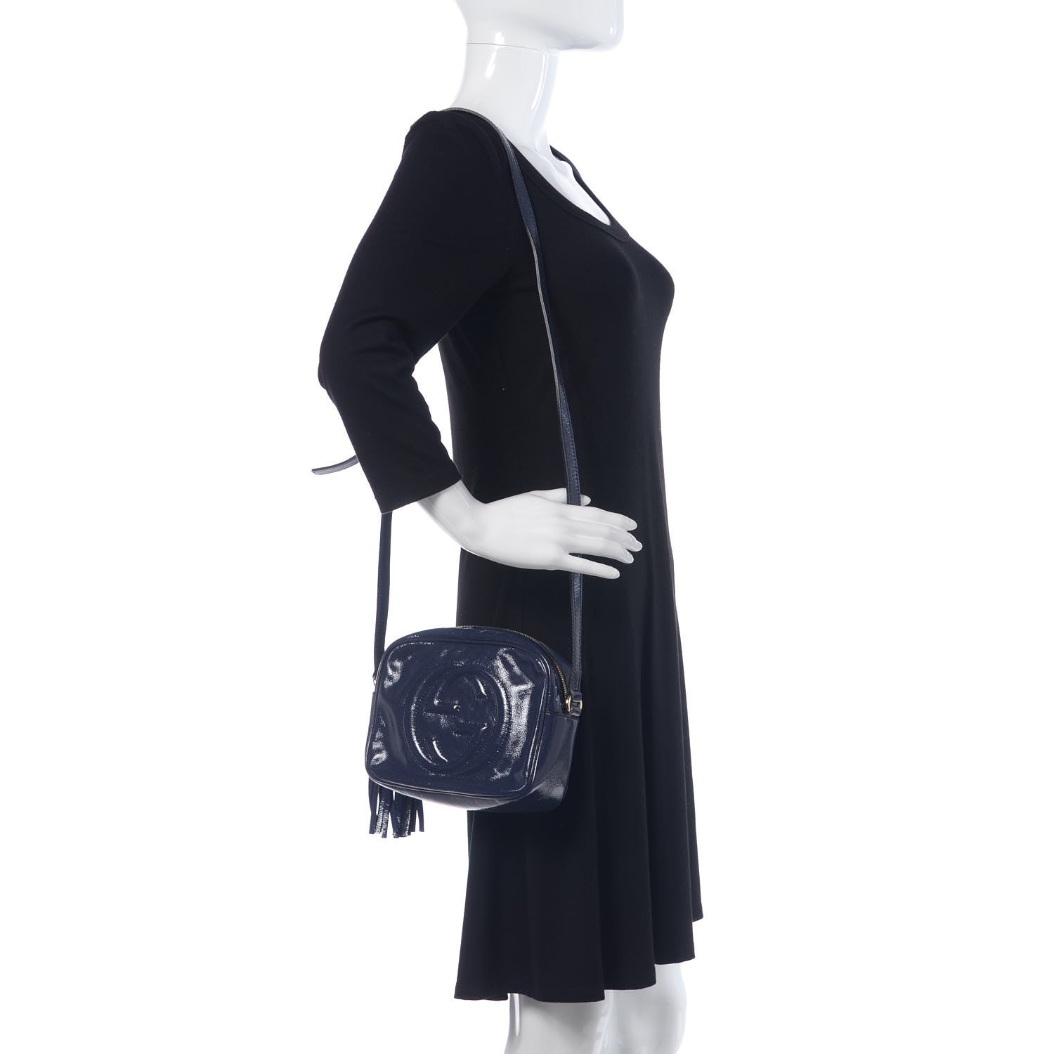 Gucci Vernice Naplack Small Soho Disco Bag Uniform Blue 2 of 9